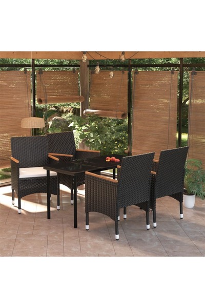 Concept Set mobilier de grădină, cu perne, 5 piese, negru