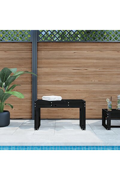 Concept Παγκάκι κήπου, μαύρο, 80x38x45 cm, μασίφ ξύλο πεύκου