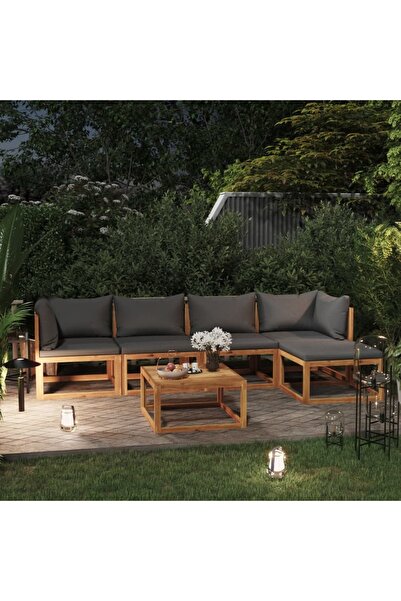 Concept Σετ επίπλων κήπου με μαξιλάρια, 6 τεμάχια, από μασίφ ξύλο ακακίας