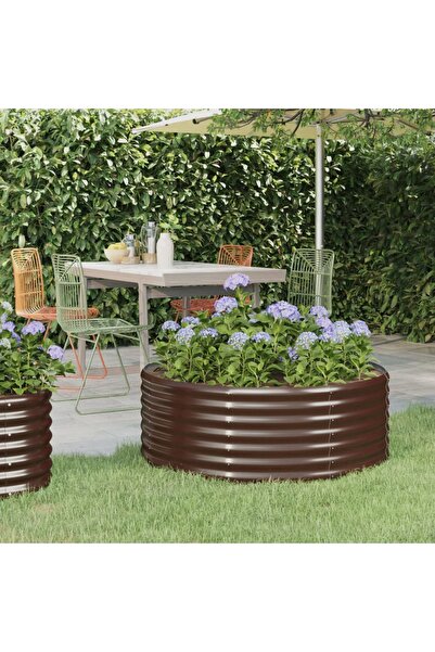 Concept Jardinieră grădină maro 100x100x36 cm oțel vopsit electrostatic