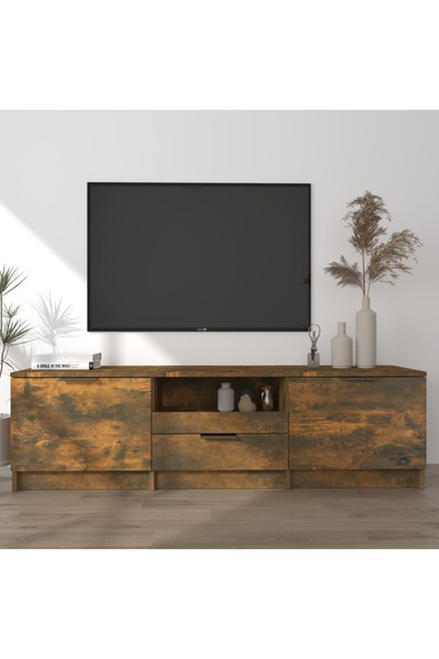 Concept Comodă TV, stejar fumuriu, 140x35x40 cm, lemn prelucrat