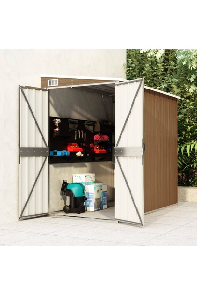Concept Υπόστεγο κήπου/επιτοίχιο καφέ 118x194x178cm από γαλβανισμένο ατσάλι