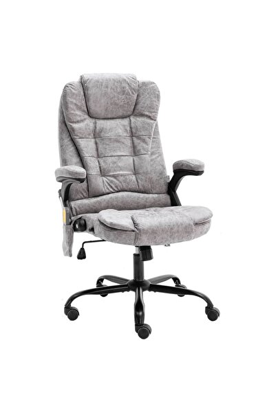 Concept Scaun de masaj pentru birou, gri deschis, piele naturală