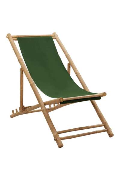 Concept Πτυσσόμενη καρέκλα, πράσινη, Μπαμπού και καμβάς