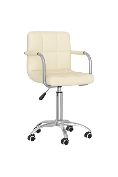 Concept Scaun de bucătărie pivotant, crem, material textil