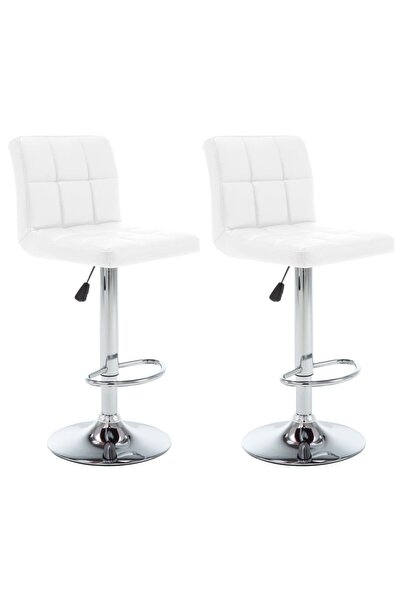 Concept Σκαμπό μπαρ, 2 τεμ., λευκό, οικολογικό Δερμάτινο