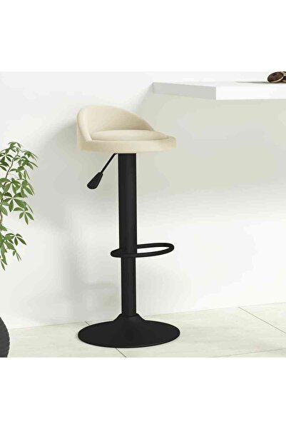 Concept Scaun de bar, crem, catifea