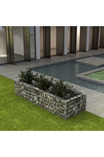 Concept Strat înălțat gabion, 270 x 90 x 50 cm, oțel