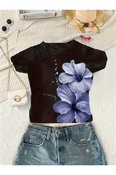 Touz Ζώνη Ανδρική Ρετρό Μπλούζα με Λουλούδια Κοντό