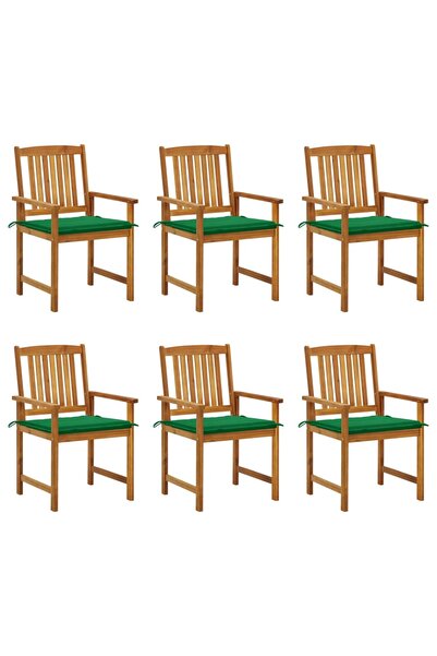 Concept Καρέκλες κήπου με μαξιλάρια, 6 τεμ., από μασίφ ξύλο ακακίας