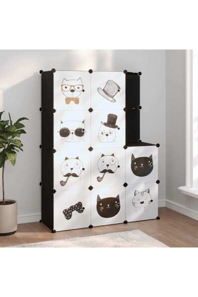 Concept Παιδικό ντουλάπι αποθήκευσης κύβων, 10 κύβοι, μαύρο, PP