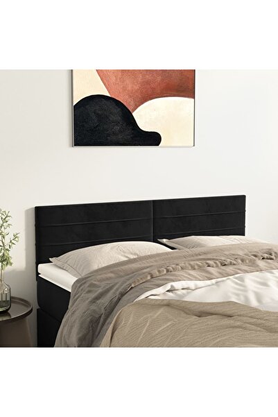 Concept Κομοδίνα, 2 τεμ., μαύρα, 72x5x78/88 cm, Βελούδο