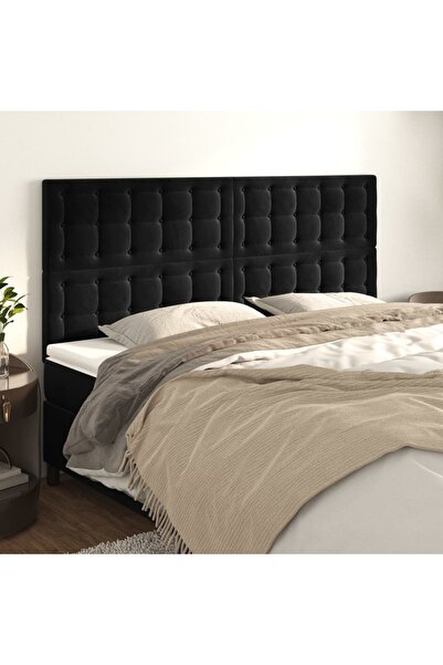 Concept Tăblii de pat, 4 buc, negru, 90x5x78/88 cm, catifea