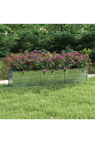 Concept Strat înălțat de grădină argintiu 240x40x45 cm oțel galvanizat
