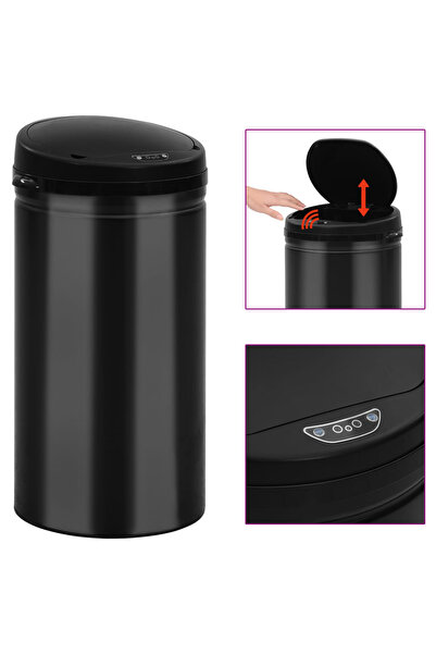 Concept Coș de gunoi automat cu senzor, 50 L, negru, oțel carbon
