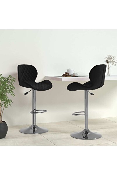 Concept Σκαμπό μπαρ, 2 τεμ., μαύρο, Βελούδο