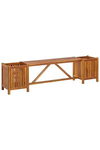 Concept Παγκάκι κήπου με 2 γλάστρες, 150x30x40 εκ., ξύλο ακακίας