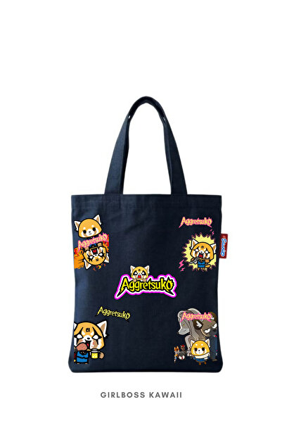 Girlboss Kawaii Aggretsuko Mini Tote Bag/Tablet/Book/Mini Cloth Shopping Bag ...