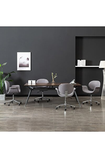 Concept Περιστρεφόμενες καρέκλες κουζίνας, 4 τεμ., γκρι, ύφασμα