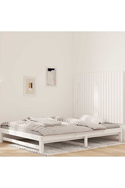 Concept Κεφαλάρι τοίχου, λευκό, 127,5x3x90 cm, μασίφ ξύλο πεύκου