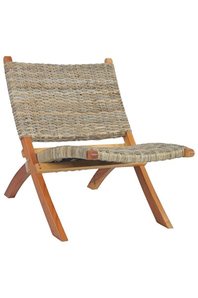 Concept Χαλαρωτική καρέκλα, rattan kubu και μασίφ ξύλο μαονιού