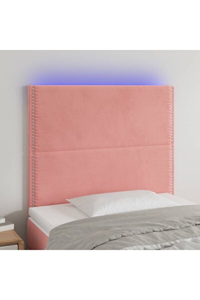 Concept Tăblie de pat cu LED, roz, 90x5x118/128 cm, catifea