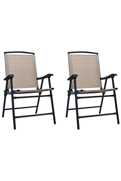 Concept Πτυσσόμενες καρέκλες κήπου, 2 τεμ., γκρι-μπεζ, textilene