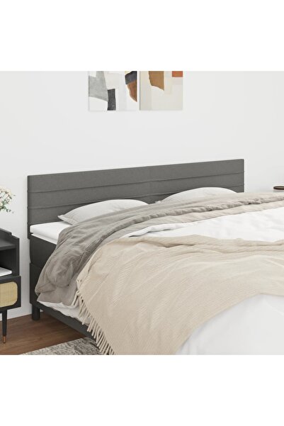 Concept Tăblii de pat, 2 buc, gri închis, 100x5x78/88 cm, textil