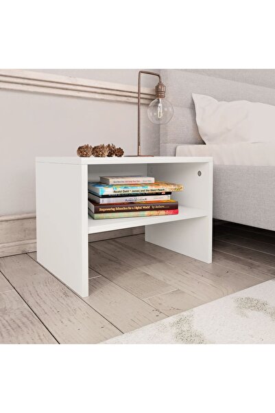 Concept Κομοδίνο, λευκό, 40 x 30 x 30 cm, μοριοσανίδα