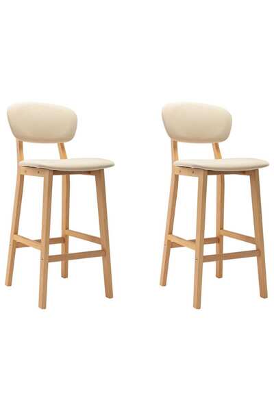 Concept Scaune de bar, 2 buc., crem, material textil