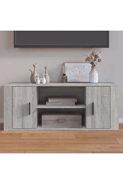 Concept Comodă TV, gri sonoma, 100x35x40 cm, lemn prelucrat