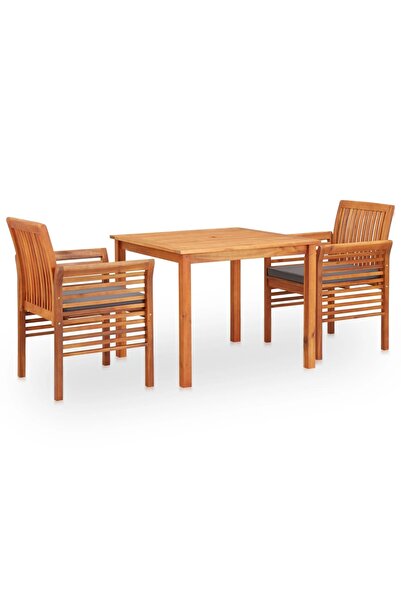 Concept Set mobilier de exterior cu perne 3 piese, lemn masiv de acacia