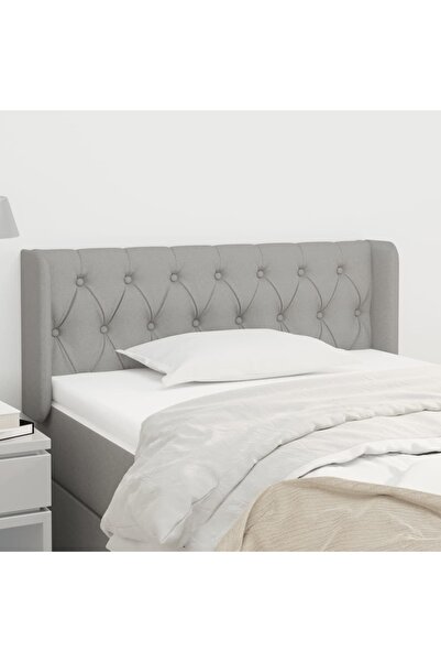 Concept Tăblie de pat cu aripioare gri deschis 103x16x78/88 cm textil