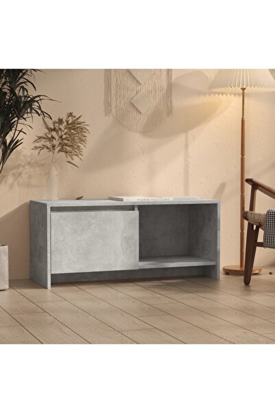 Concept TV cabinet, concrete grey, 90x35x40 cm, chipboard