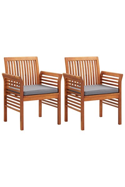 Concept Καρέκλες κήπου με μαξιλάρια, 2 τεμ., από μασίφ ξύλο ακακίας
