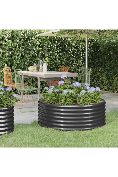 Concept Γλάστρα, ανθρακί, 100x100x36 cm, ατσάλι με ηλεκτροστατική βαφή πούδρας