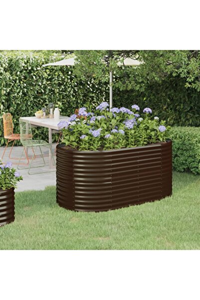 Concept Καφέ γλάστρα κήπου 152x80x68 cm από χάλυβα με ηλεκτροστατική βαφή πού...