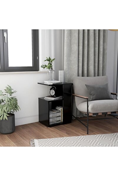 Concept Βοηθητικό τραπεζάκι, μαύρο, 36x30x56 cm, μοριοσανίδα