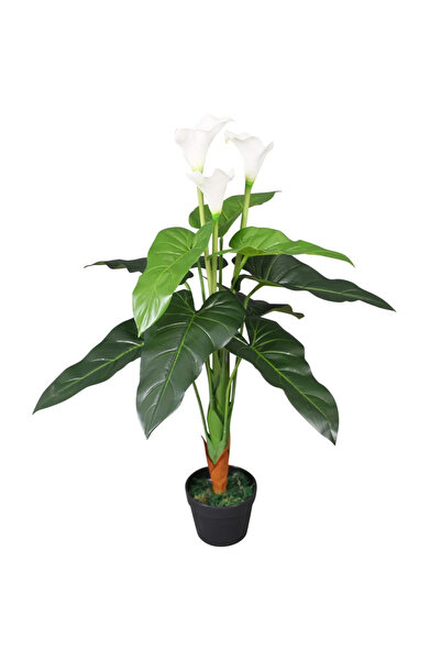 Concept Floare de cală crin artificială cu ghiveci, 85 cm, alb