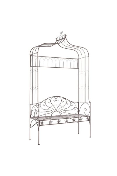 Concept Παγκάκι κήπου, vintage καφέ, 122 cm, σιδερένιο