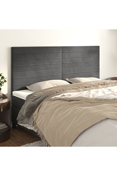 Concept Κομοδίνα, 4 τεμάχια, σκούρο γκρι, 100x5x78/88 cm, Βελούδο