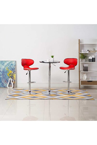 Concept Σκαμπό μπαρ, 2 τεμ., κόκκινο, οικολογικό Δερμάτινο