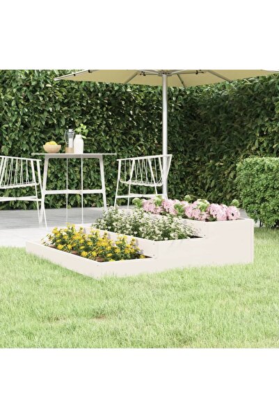 Concept Γλάστρα, λευκή, 107x107x27 cm, από μασίφ ξύλο πεύκου