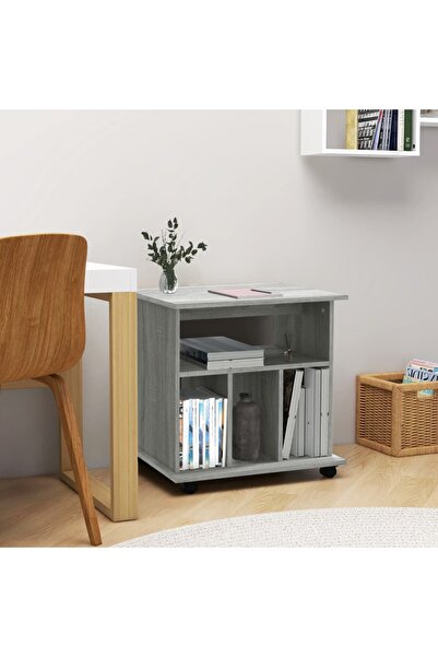 Concept Dulap cu roți, gri sonoma, 60x45x60 cm, lemn compozit