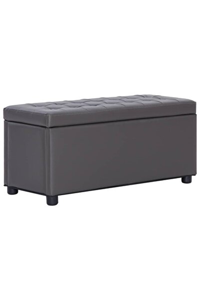 Concept Taburet de depozitare, gri, 87,5 cm, piele artificială