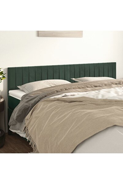 Concept Κομοδίνα, 2 τεμ., σκούρο πράσινο, 80x5x78/88 cm, Βελούδο