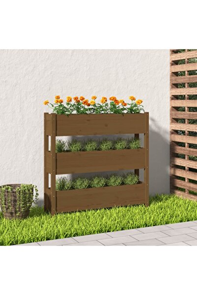 Concept Γλάστρα, μελί καφέ, 112x25x104,5 cm, μασίφ ξύλο πεύκου