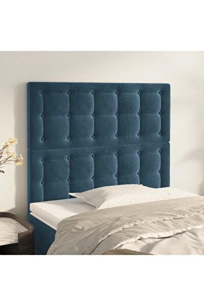 Concept Tăblii de pat, 2 buc, albastru închis, 100x5x78/88 cm, catifea