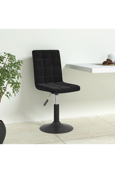 Concept Scaune de bucătărie pivotante, 4 buc., negru, catifea