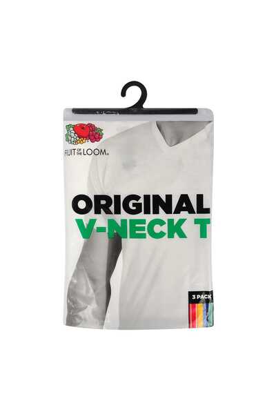 Fruit of the loom Mens V-Neck T-Shirt, XL, 3 pcs